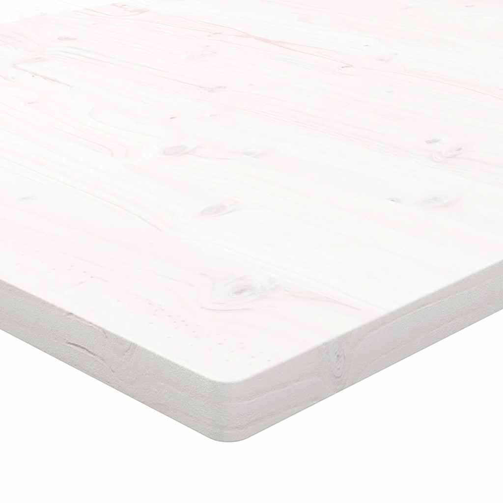 Solid Pine Rectangular Table Top 100x60 cm - White Finish