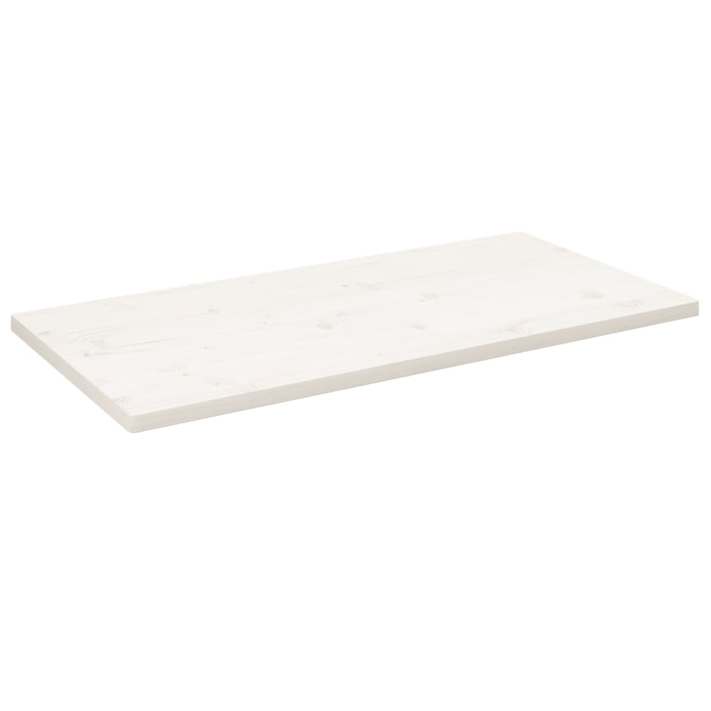 Solid Pine White Tabletop 110x60x2.5 cm - Rectangular Design