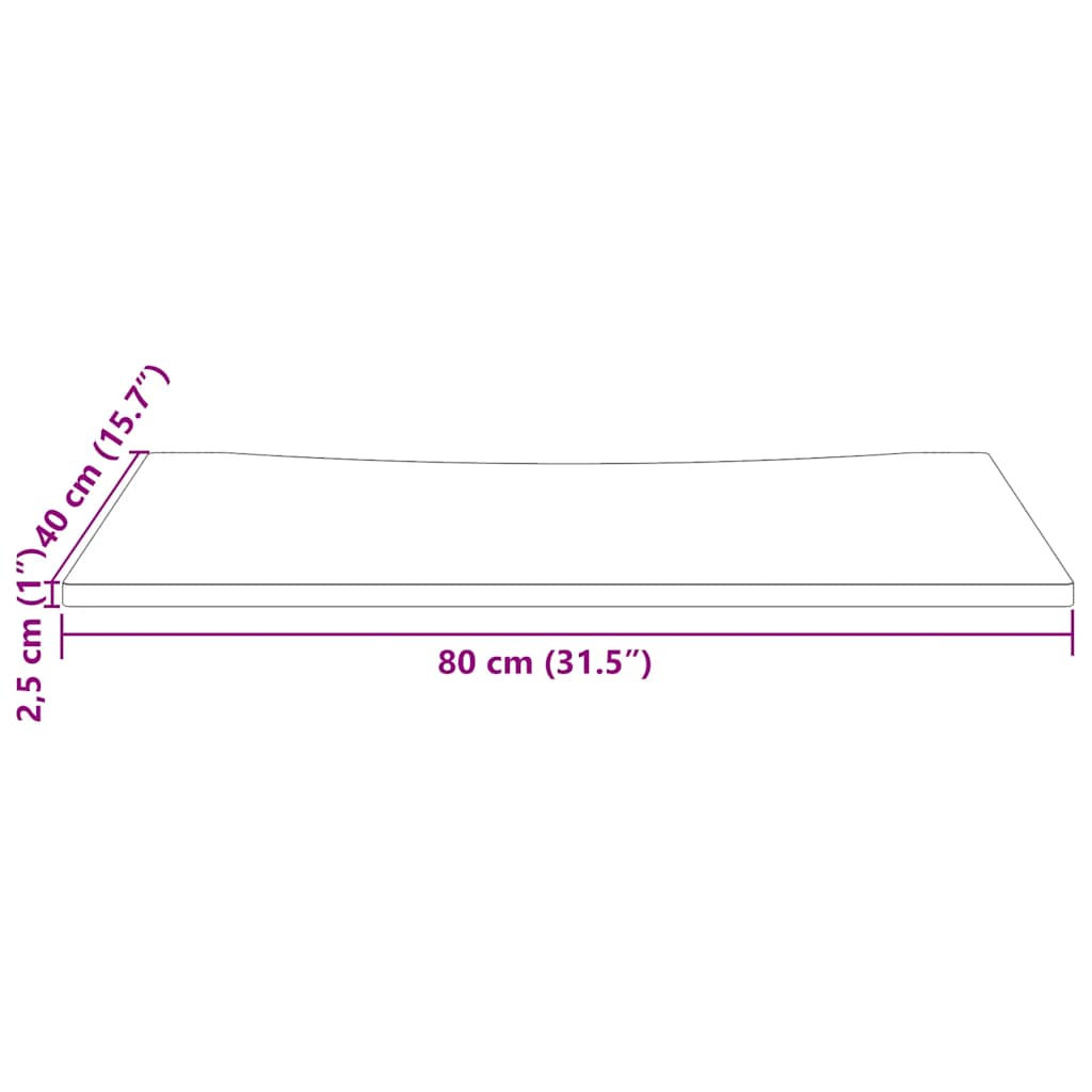 Desk Top White 80x40x2.5 cm Solid Wood Pine