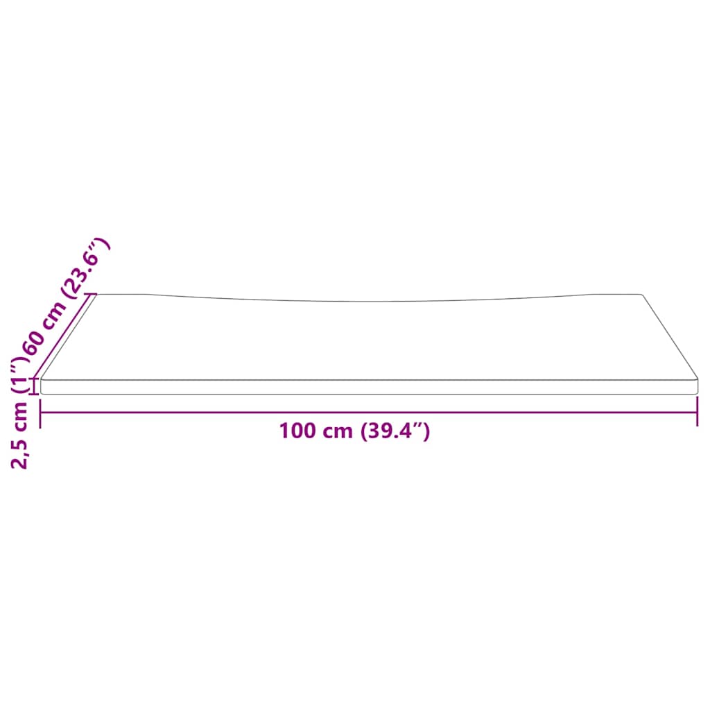 Desk Top White 100x60x2.5 cm Solid Wood Pine