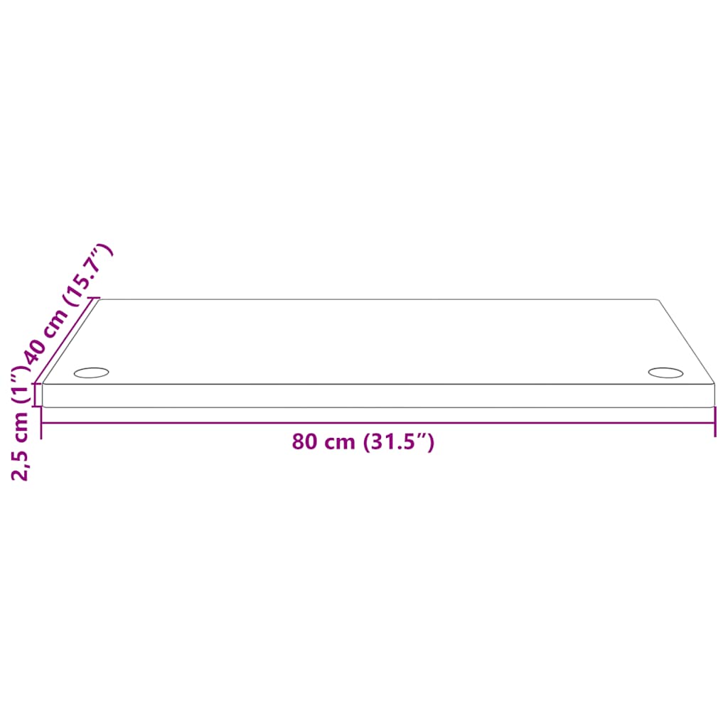 Desk Top White 80x40x2.5 cm Solid Wood Pine