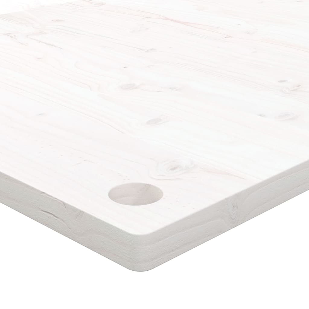 Desk Top White 100x50x2.5 cm Solid Wood Pine