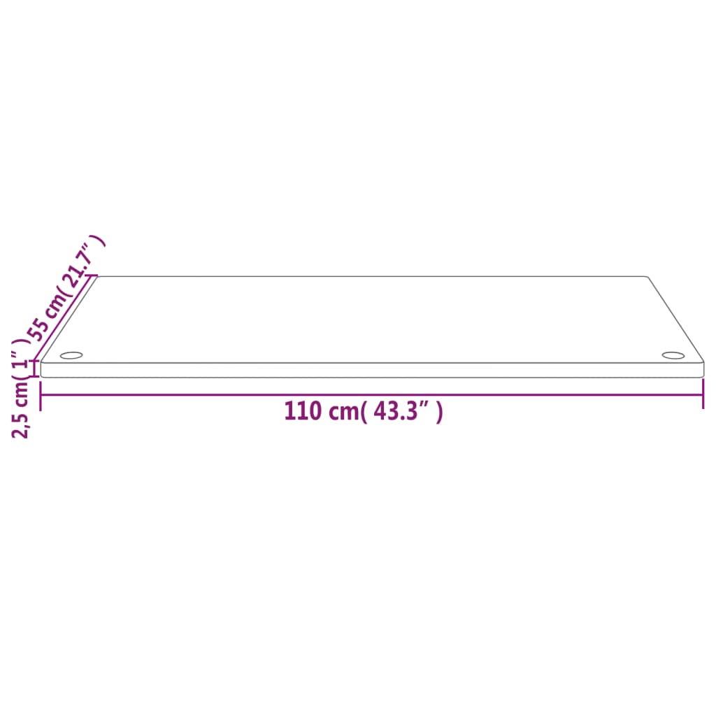 Desk Top 110x55x2.5 cm Solid Wood Pine