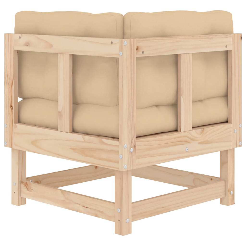 Solid Pine Corner Sofa with Cushions - Stylish & Durable Seating