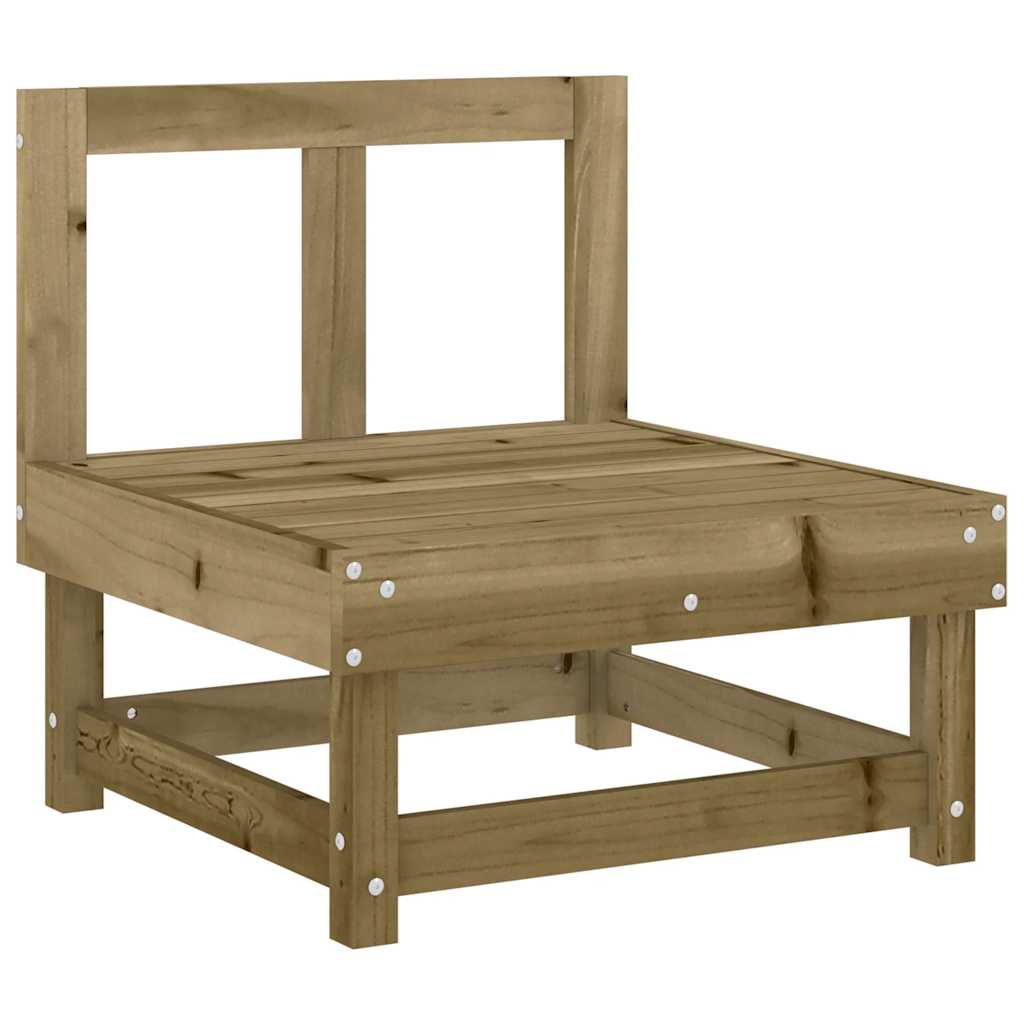 Middle Sofa with Cushions in Pine Wood Finish