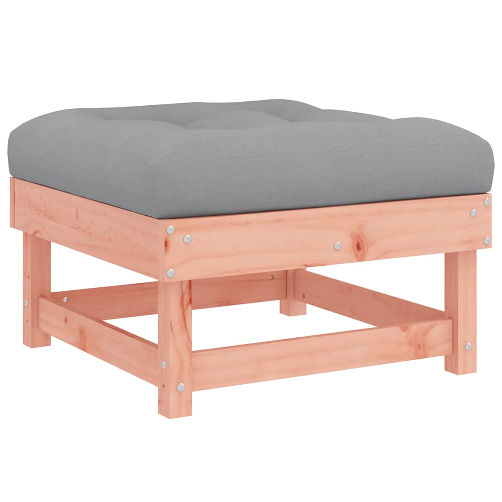 Solid Wood Douglas Garden Footstool with Cushion - Stylish Comfort