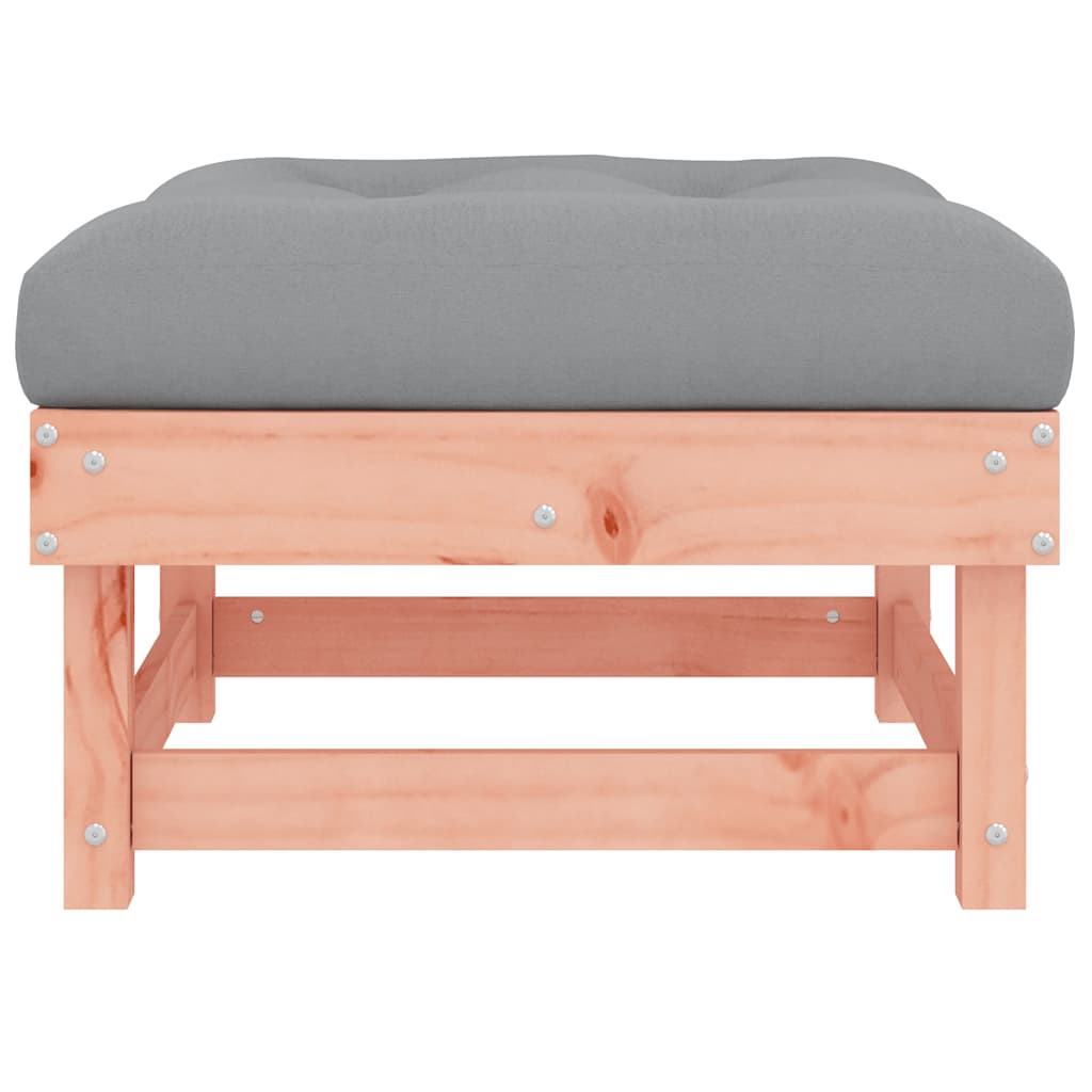 Solid Wood Douglas Garden Footstool with Cushion - Stylish Comfort