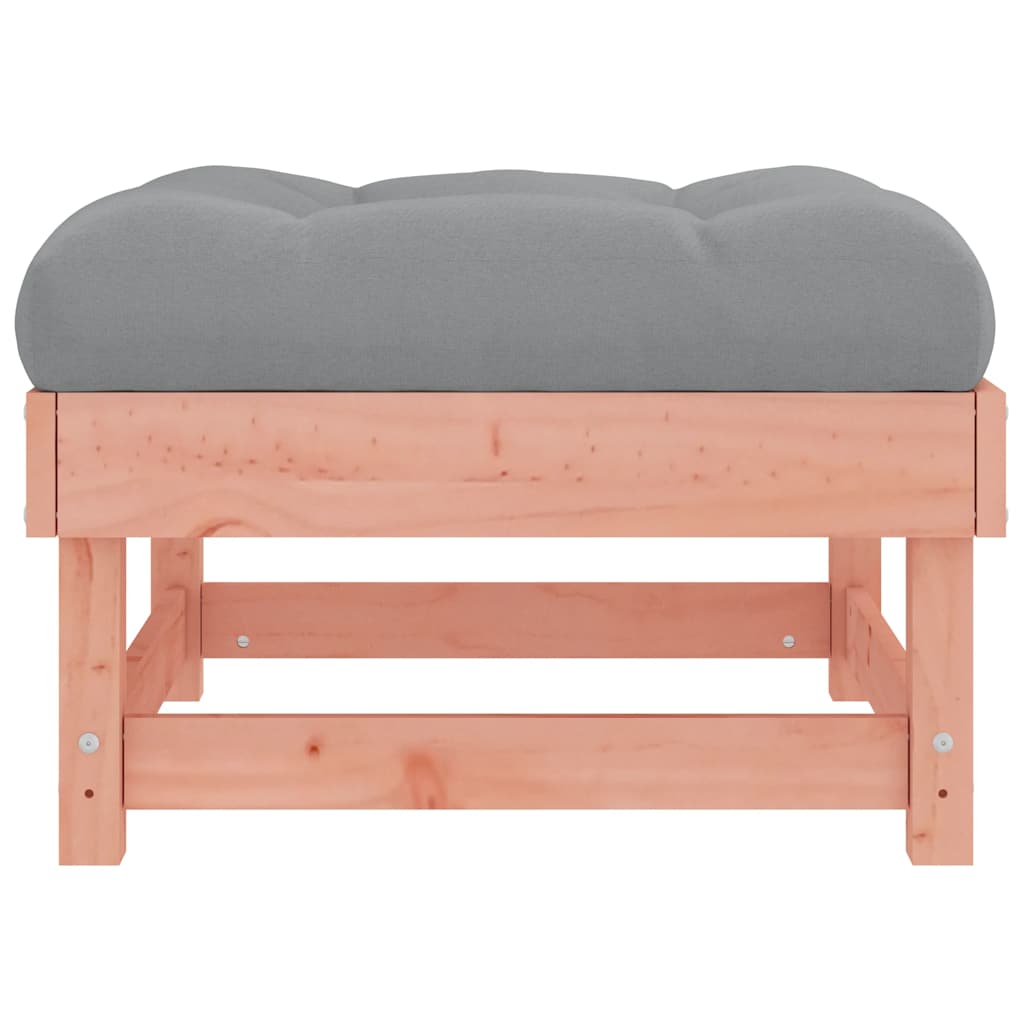 Solid Wood Douglas Garden Footstool with Cushion - Stylish Comfort