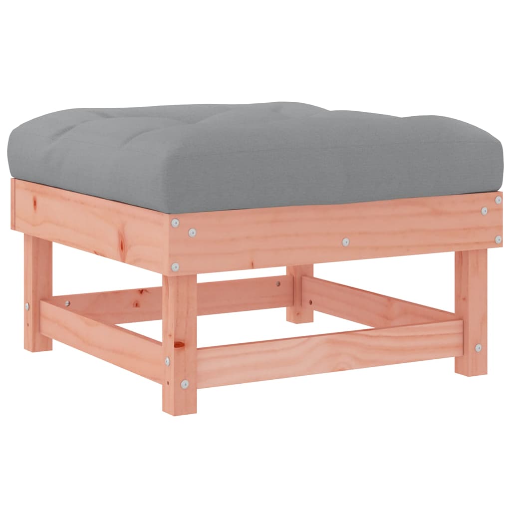 Solid Wood Douglas Garden Footstool with Cushion - Stylish Comfort
