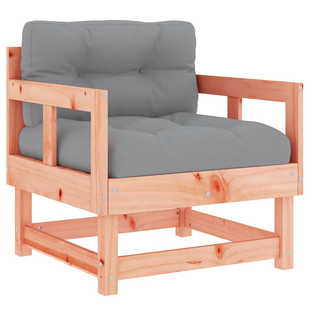 Solid Wood Douglas Garden Chairs with Cushions, 2-Pack Set