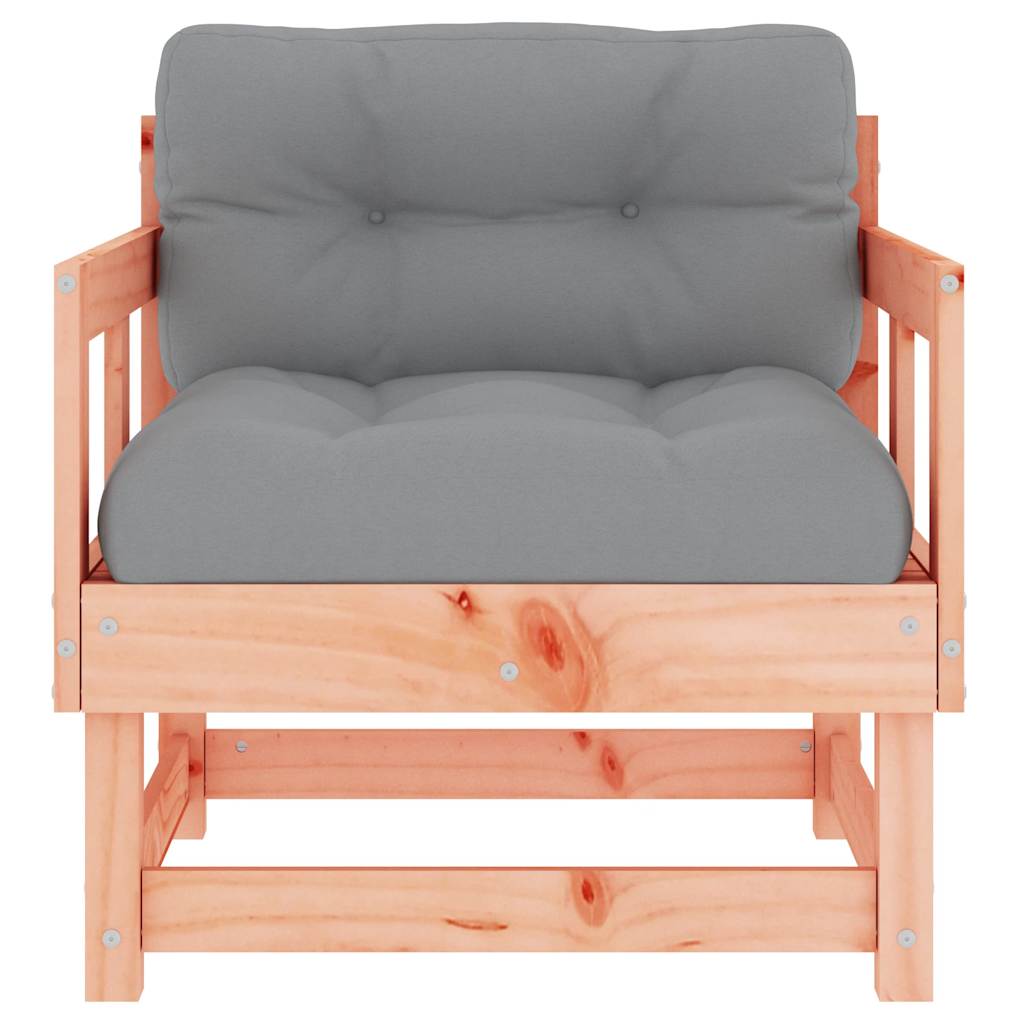 Solid Wood Douglas Garden Chairs with Cushions, 2-Pack Set