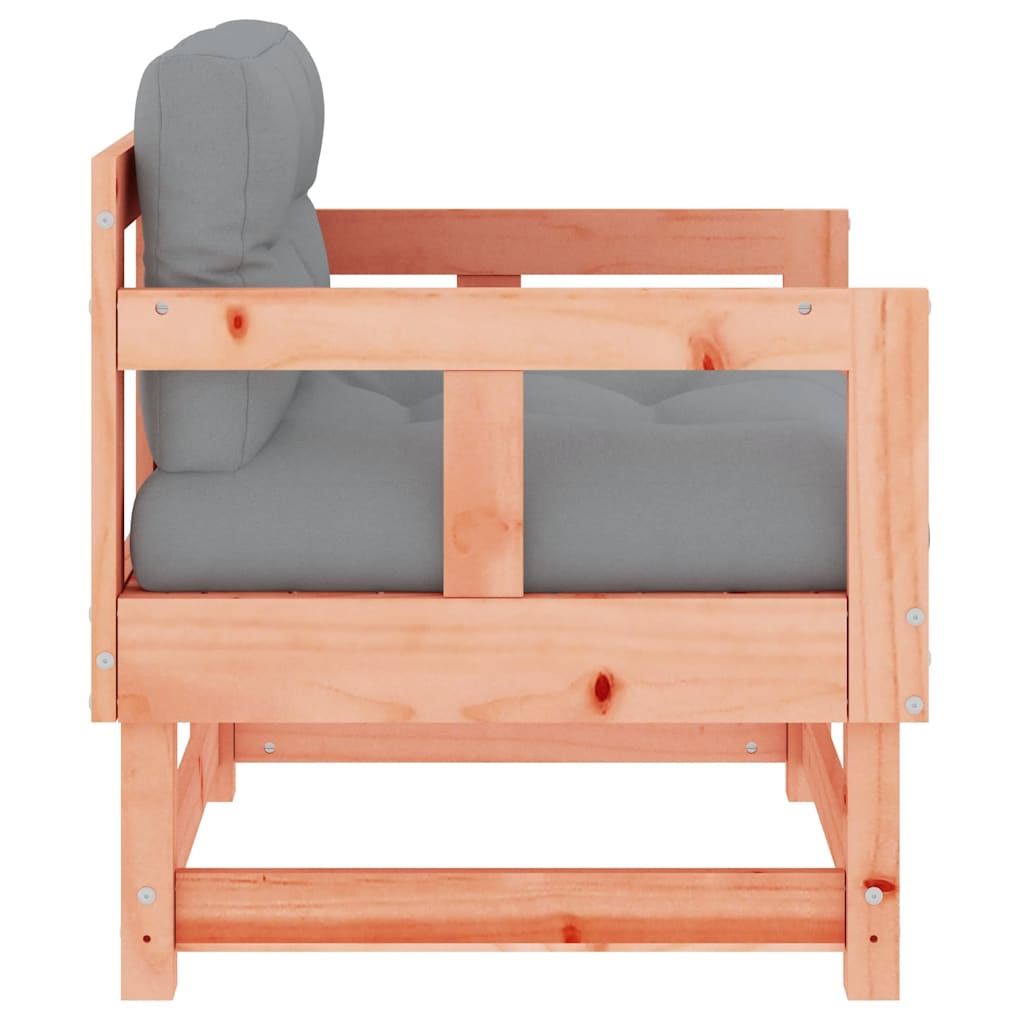 Solid Wood Douglas Garden Chairs with Cushions, 2-Pack Set