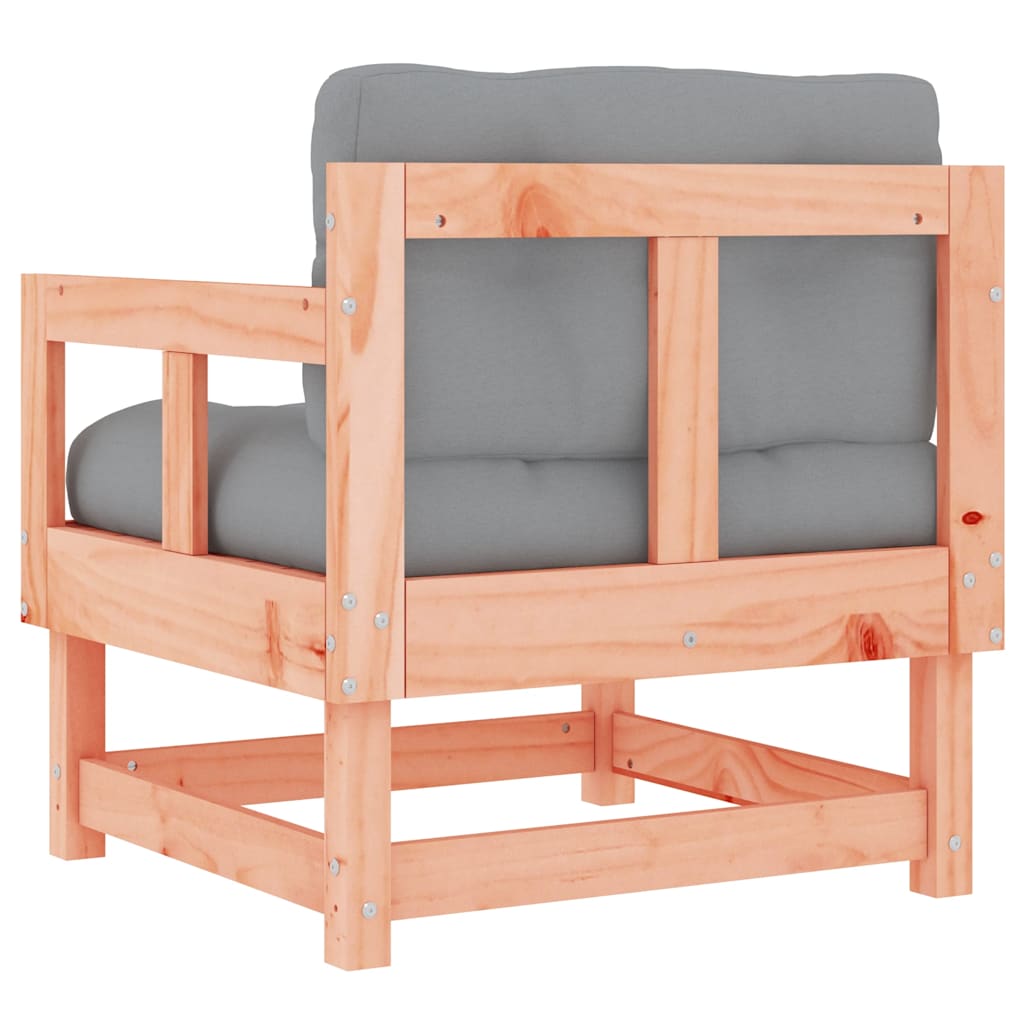 Solid Wood Douglas Garden Chairs with Cushions, 2-Pack Set