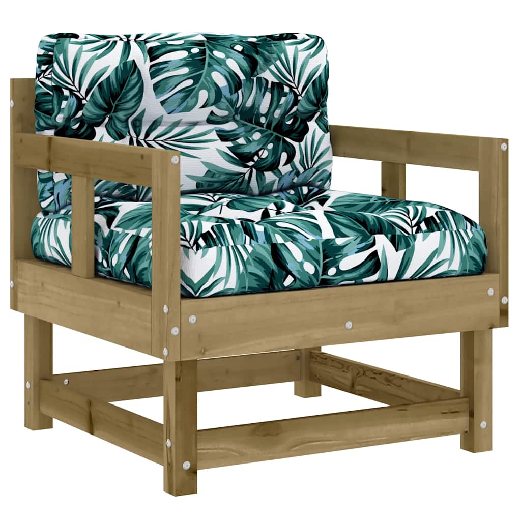 2-Piece Pine Wood Garden Chairs with Cushions - Durable & Stylish