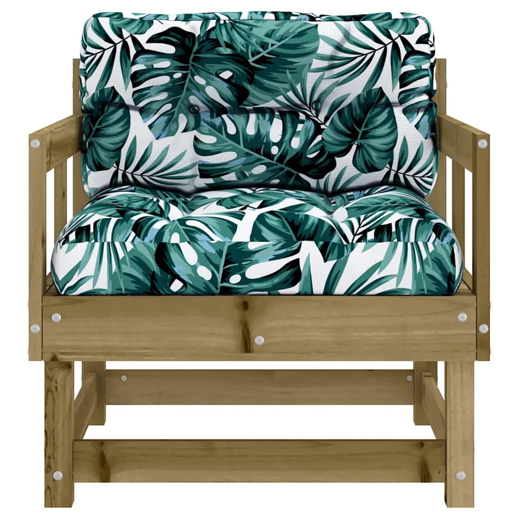 2-Piece Pine Wood Garden Chairs with Cushions - Durable & Stylish