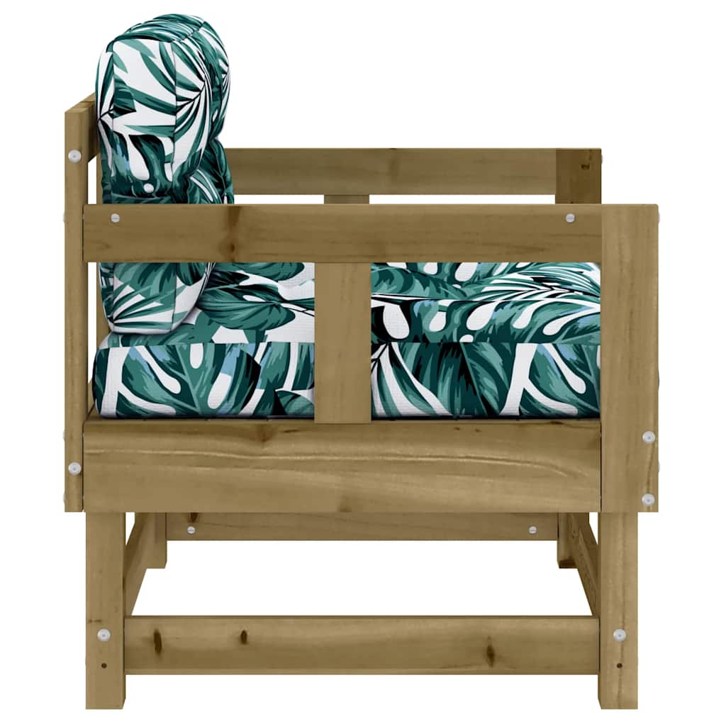 2-Piece Pine Wood Garden Chairs with Cushions - Durable & Stylish