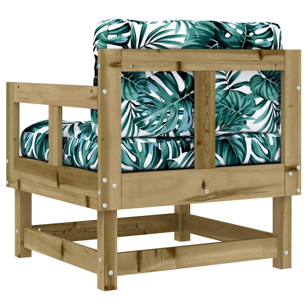 2-Piece Pine Wood Garden Chairs with Cushions - Durable & Stylish