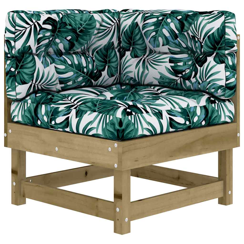 Corner Sofas with Cushions 2 pcs Impregnated Wood Pine