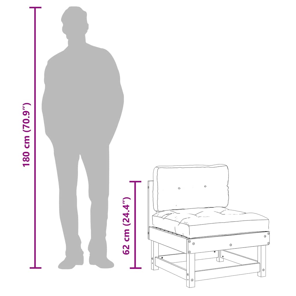 2-Piece Grey Solid Wood Pine Sofa Set with Cushions