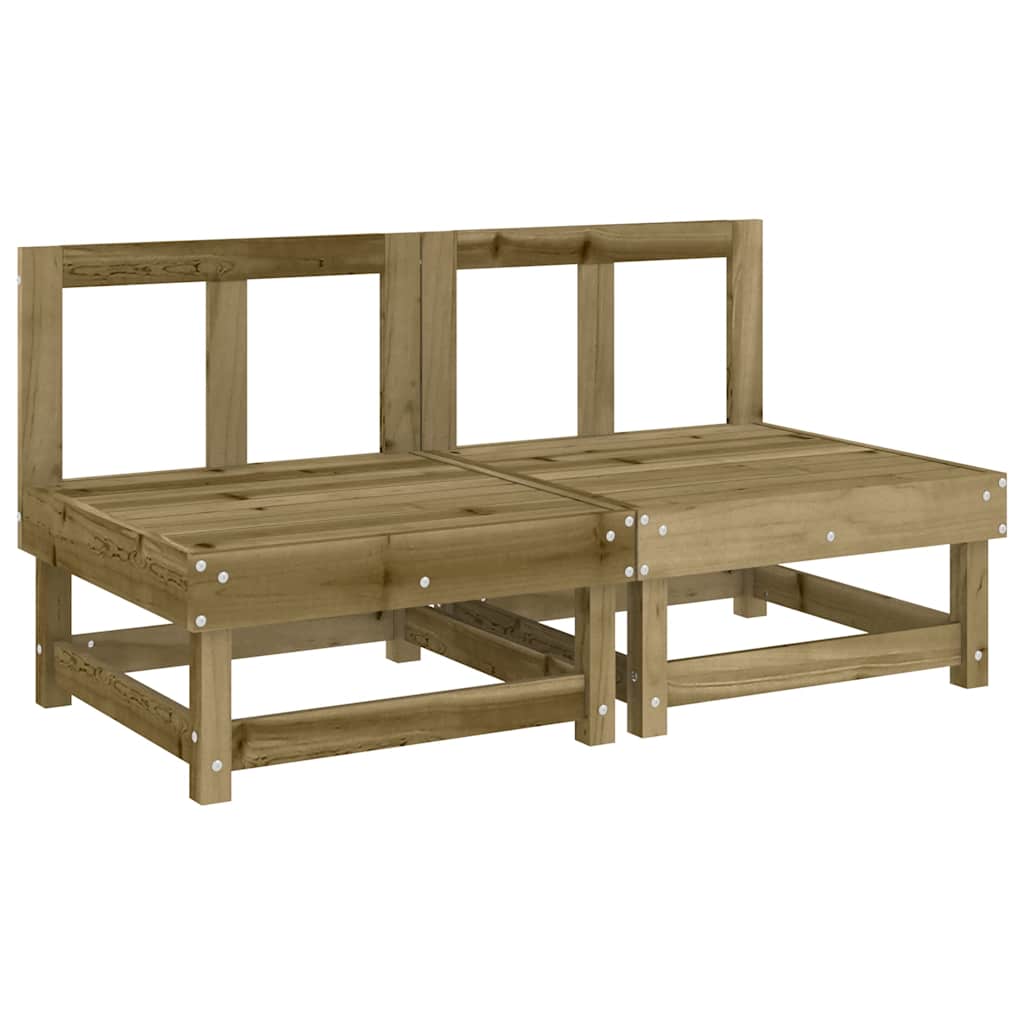 2-Piece Pine Wood Middle Sofas with Cushions