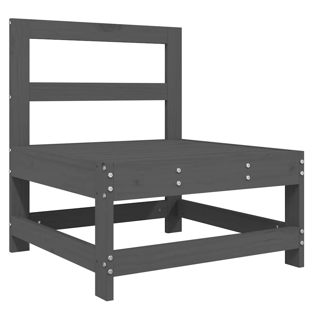 Solid Pine Grey Middle Sofa with Cushions - Elegant & Durable Design