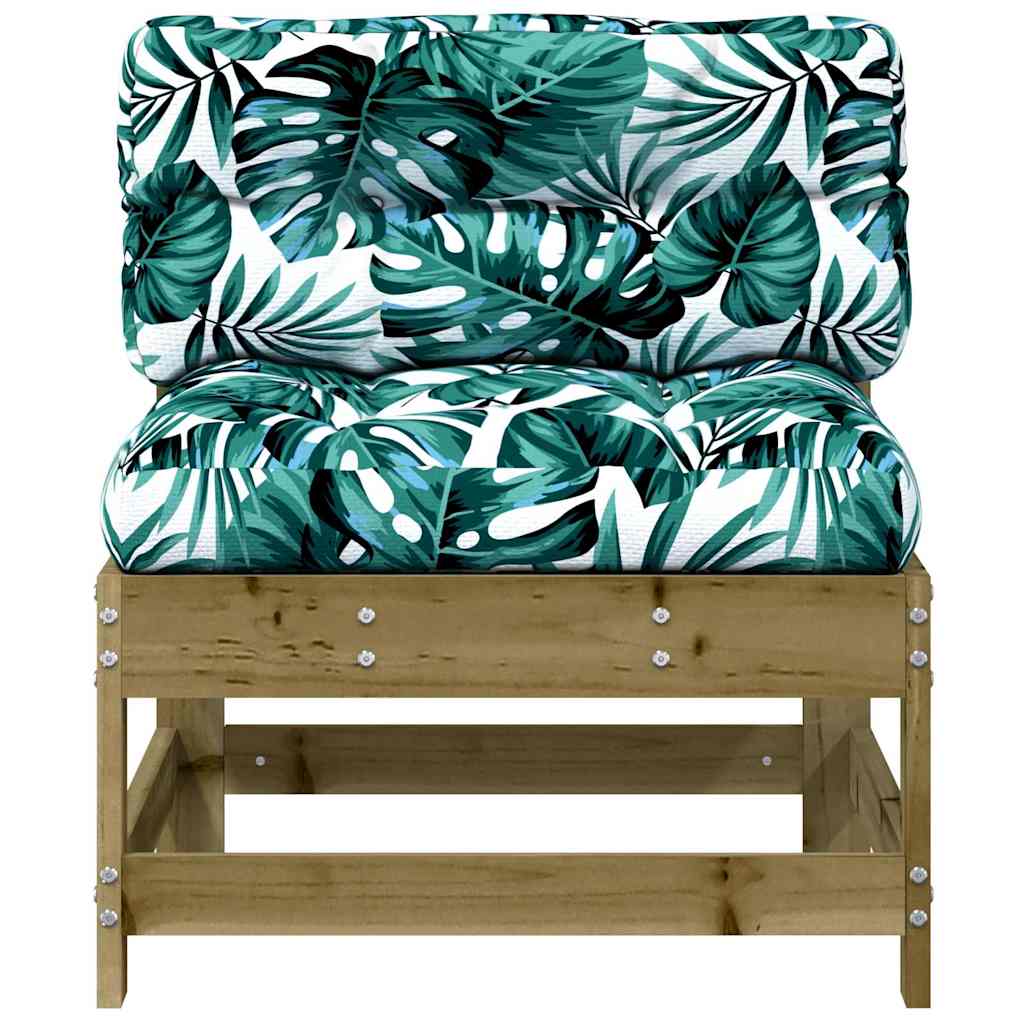 Pine Wood Middle Sofa with Cushions - Elegant & Durable Seating