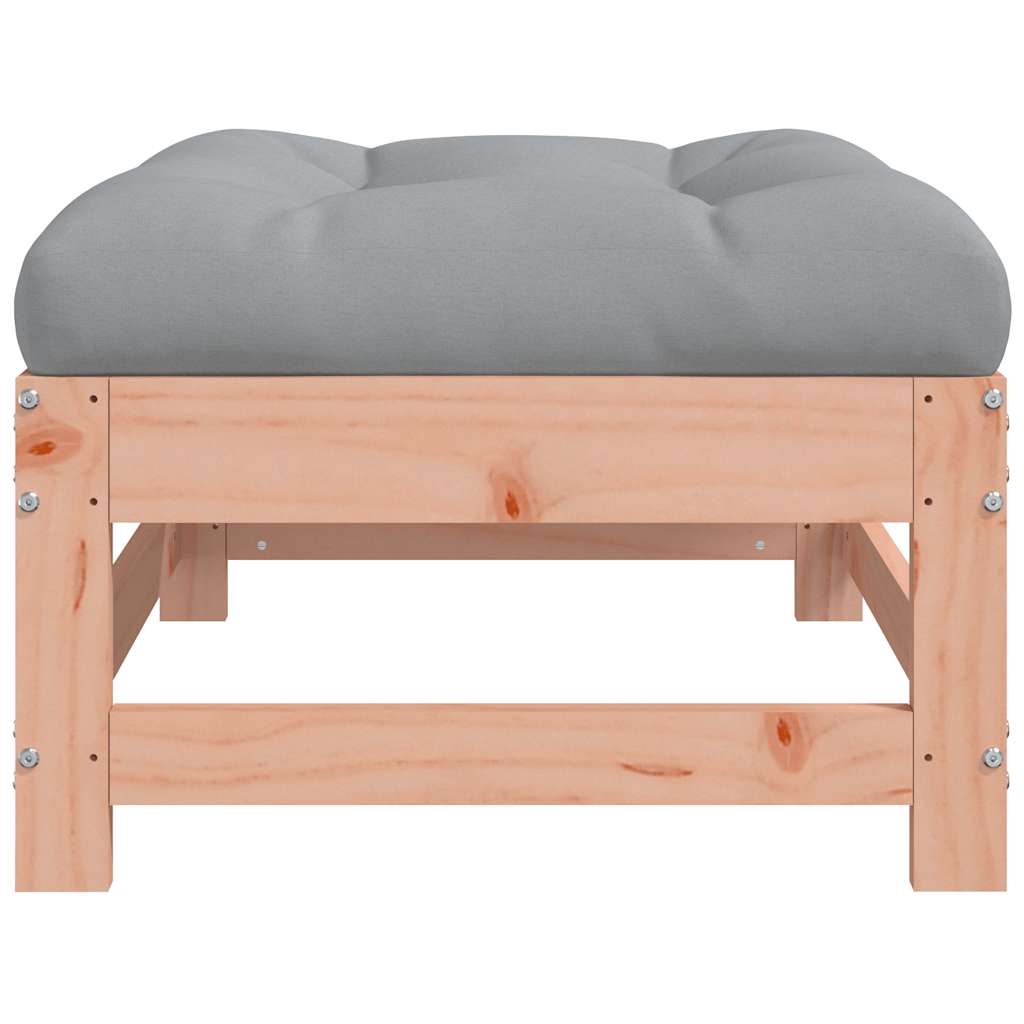 Solid Wood Douglas Garden Footstool with Cushion - Elegant Comfort