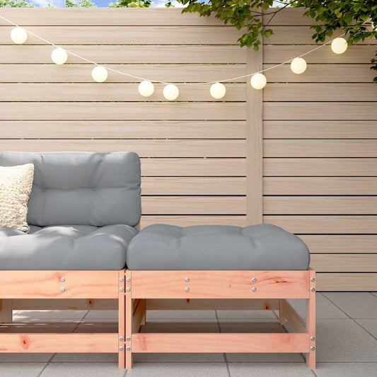 Solid Wood Douglas Garden Footstool with Cushion - Elegant Comfort