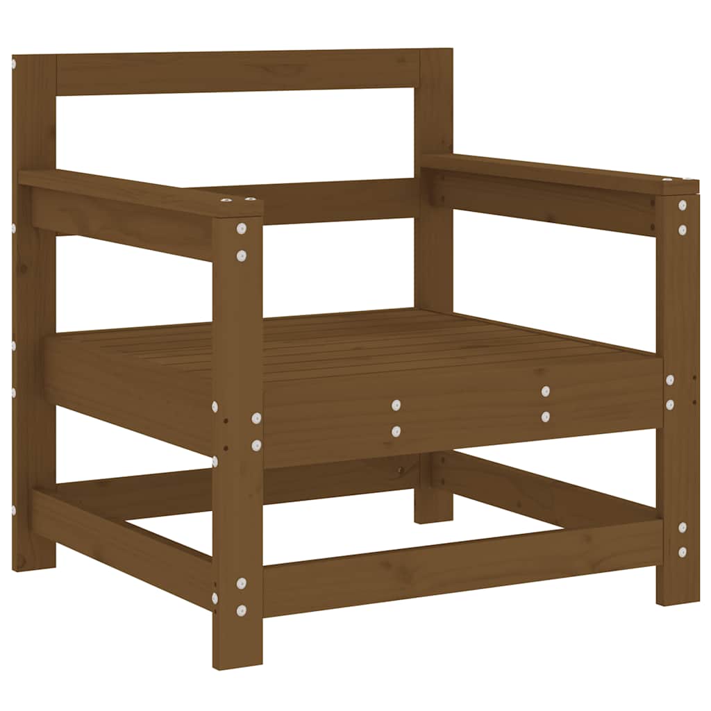 Solid Wood Pine Garden Chairs w/ Cushions 2pcs, Honey Brown