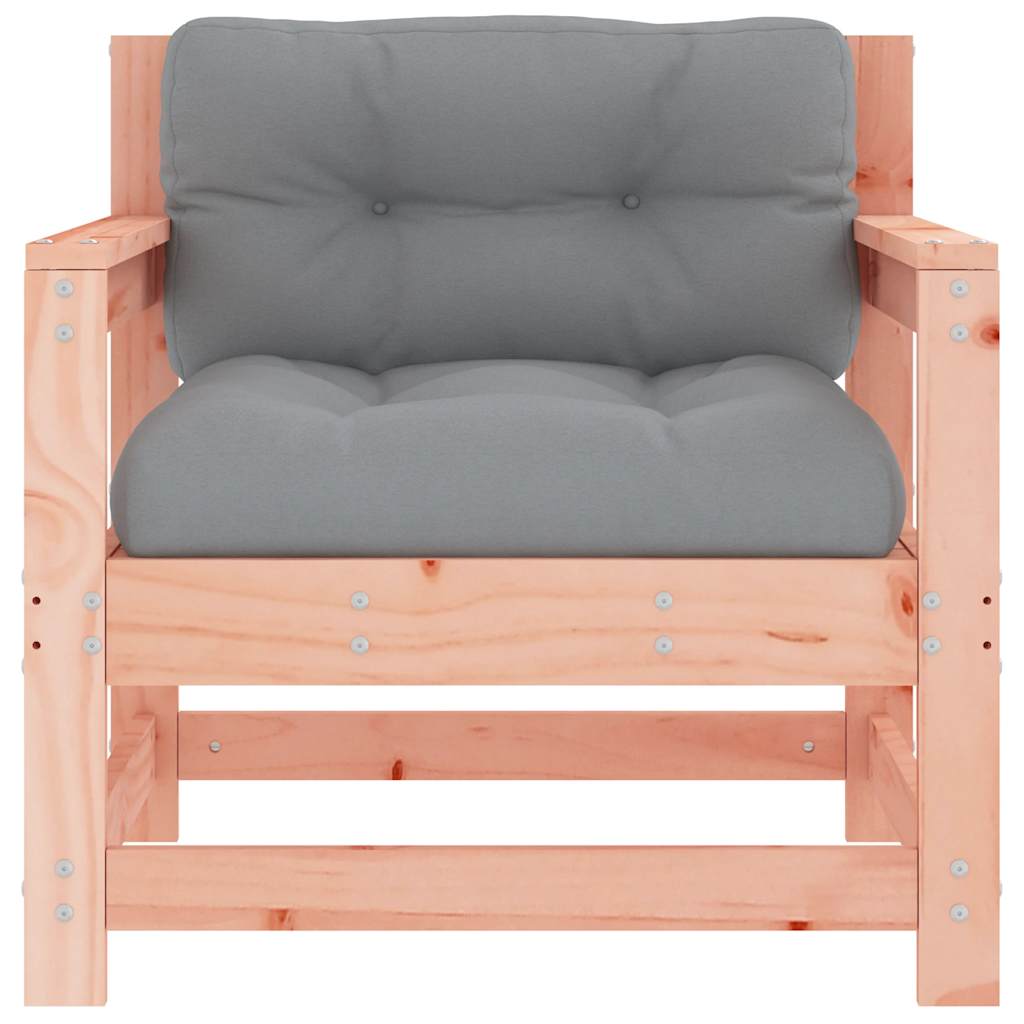 Solid Wood Douglas Garden Chairs with Cushions - Set of 2