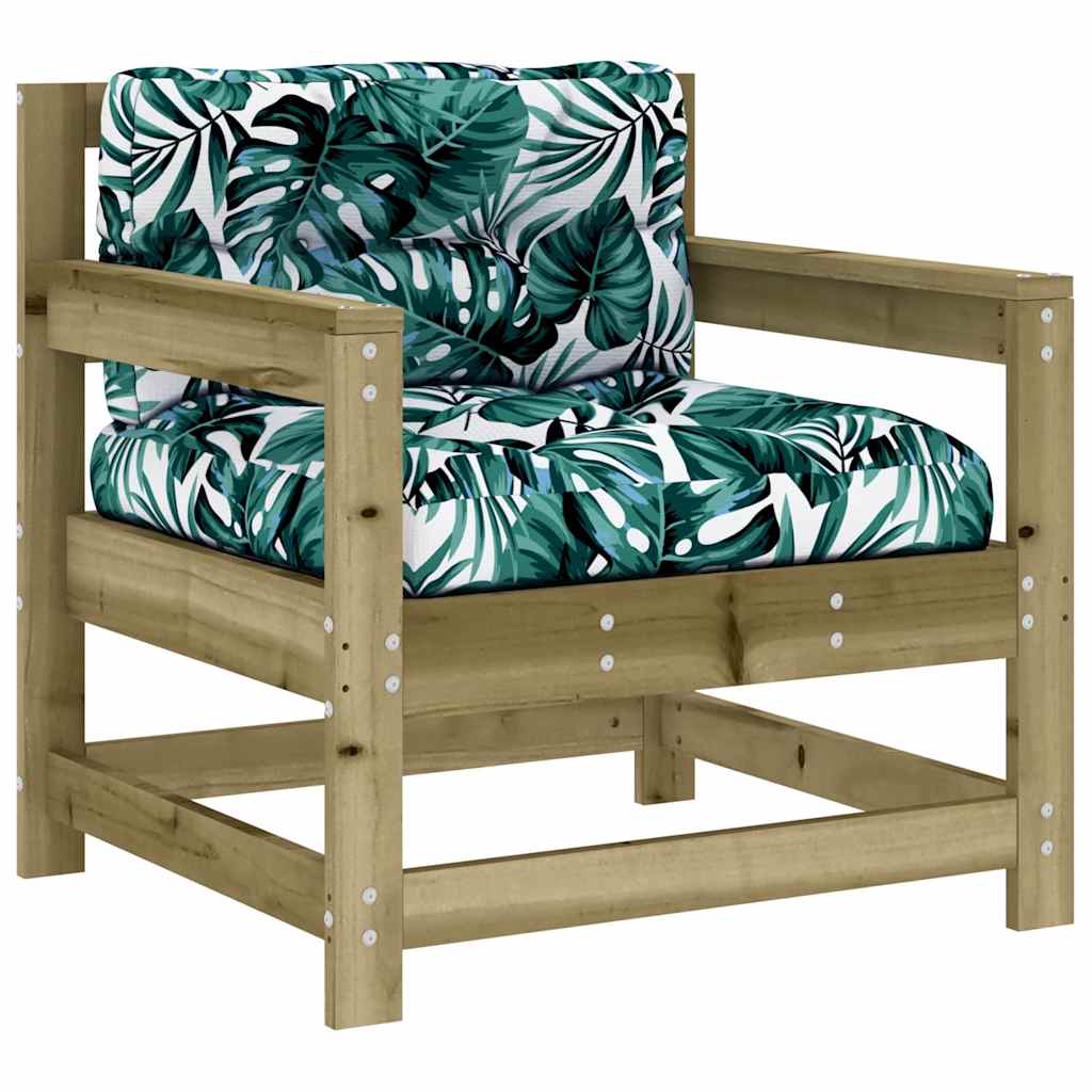 2-Piece Pine Wood Garden Chairs with Cushions - Durable & Stylish