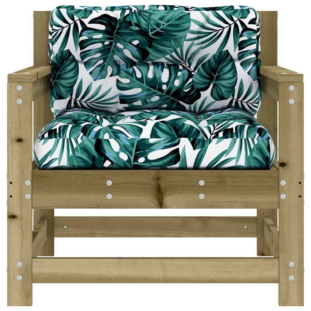 2-Piece Pine Wood Garden Chairs with Cushions - Durable & Stylish