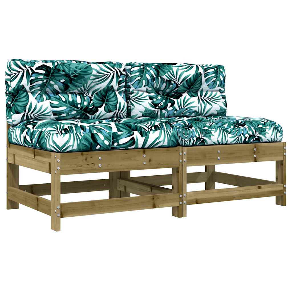 Stylish Pine Wood Sofas with Cushions - 2 Pcs Outdoor Set