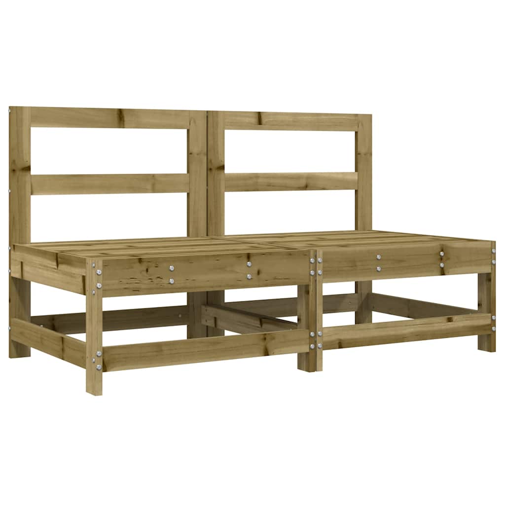 Stylish Pine Wood Sofas with Cushions - 2 Pcs Outdoor Set