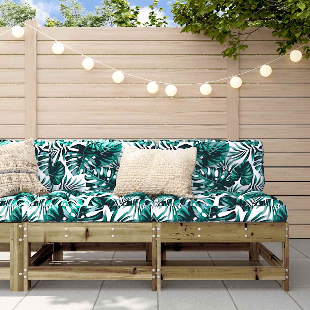 Stylish Pine Wood Sofas with Cushions - 2 Pcs Outdoor Set