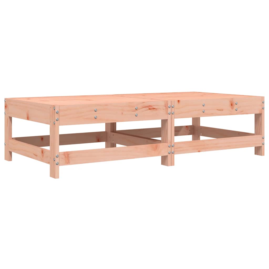 Solid Wood Douglas Garden Footstools 2pcs with Cushions - Natural Finish