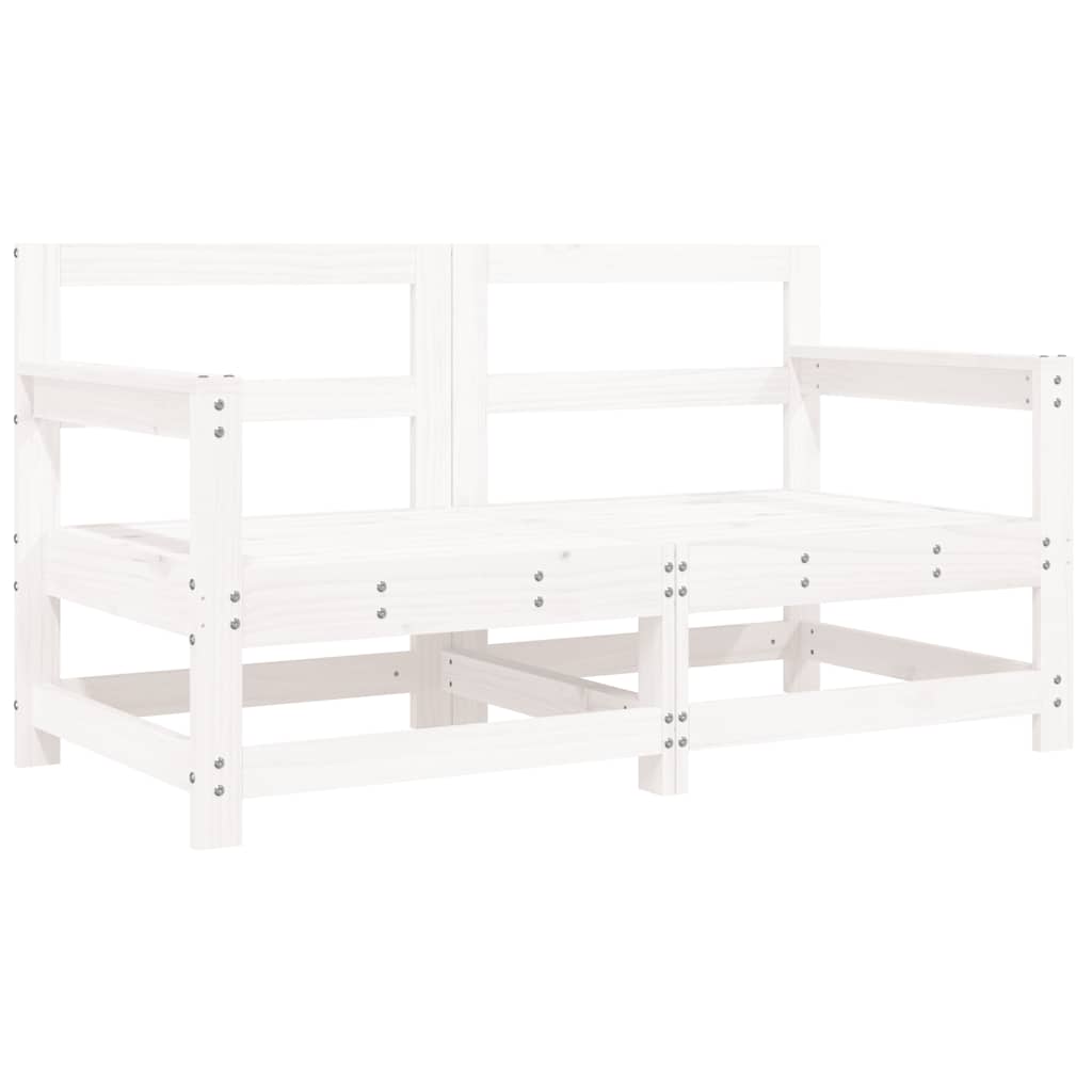 White Solid Wood Pine Garden Chairs with Cushions, Set of 2