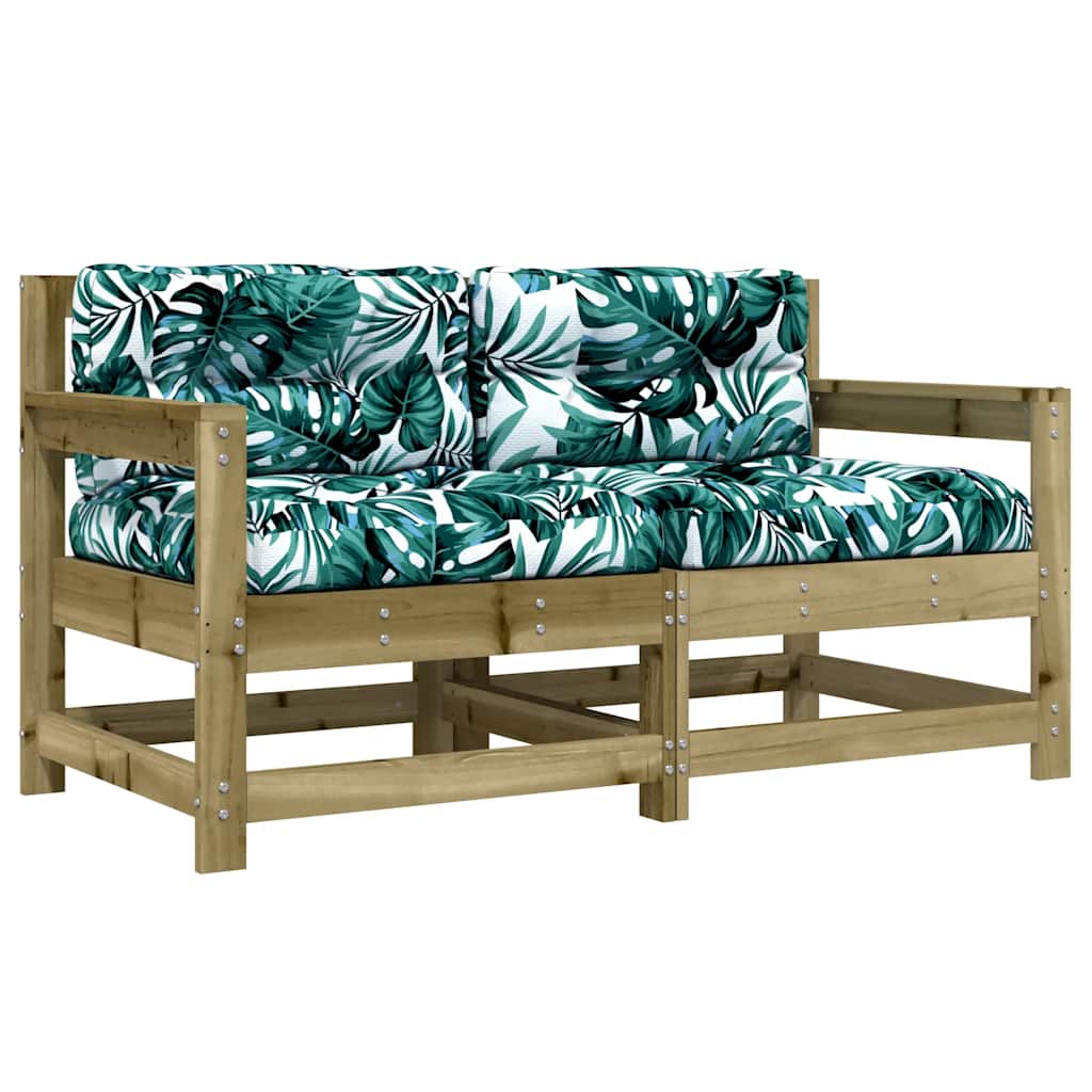 2-Pc Pine Wood Garden Chairs with Cushions - Durable & Stylish