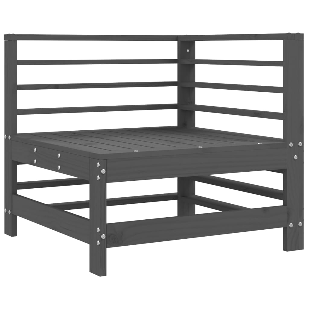 Modern Grey Corner Sofa with Cushions | Solid Pine Wood Frame