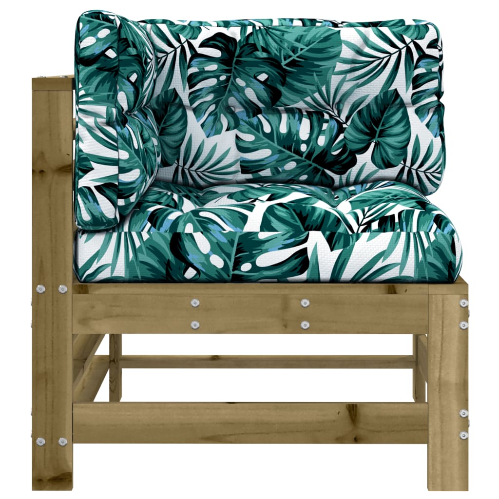 Pine Wood Corner Sofa with Cushions - Elegant & Durable Design