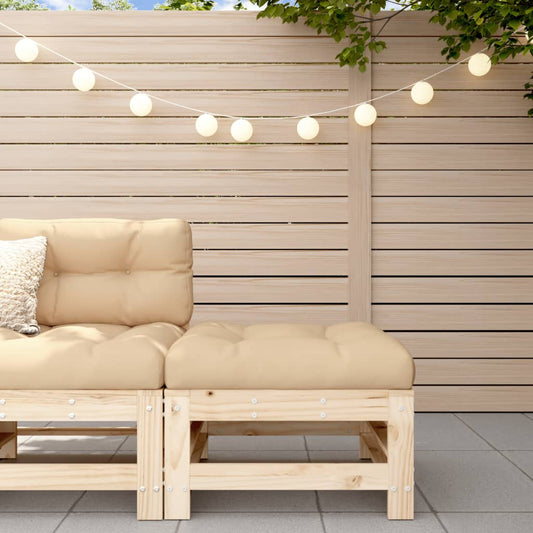 Solid Pine Garden Footstool with Cushion - Durable & Stylish Design