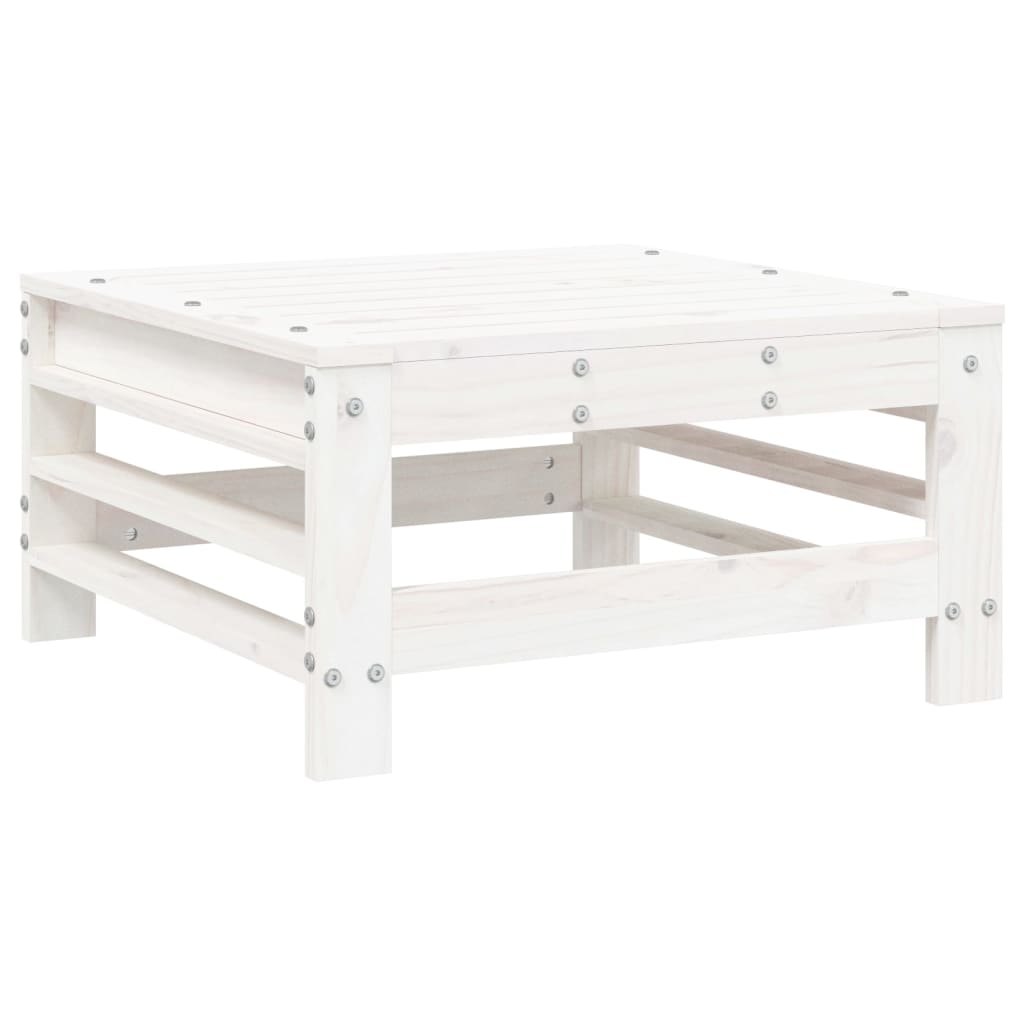 White Pine Garden Footstool with Cushion - Solid Wood Comfort