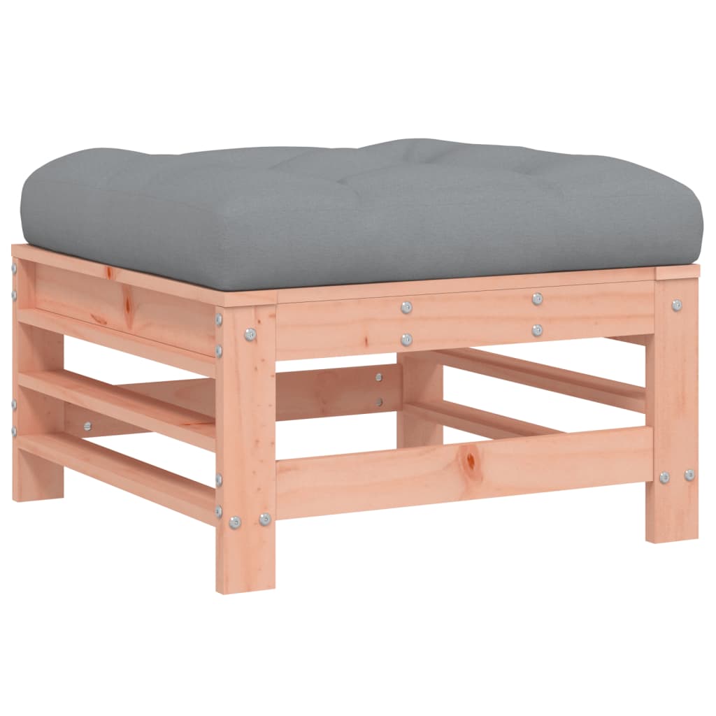 Solid Wood Douglas Garden Footstool with Cushion - Stylish Comfort