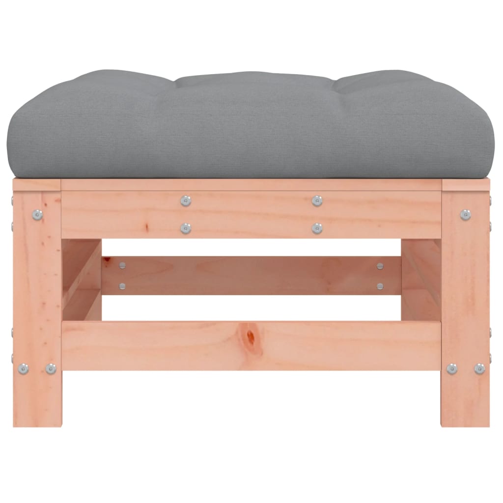 Solid Wood Douglas Garden Footstool with Cushion - Stylish Comfort