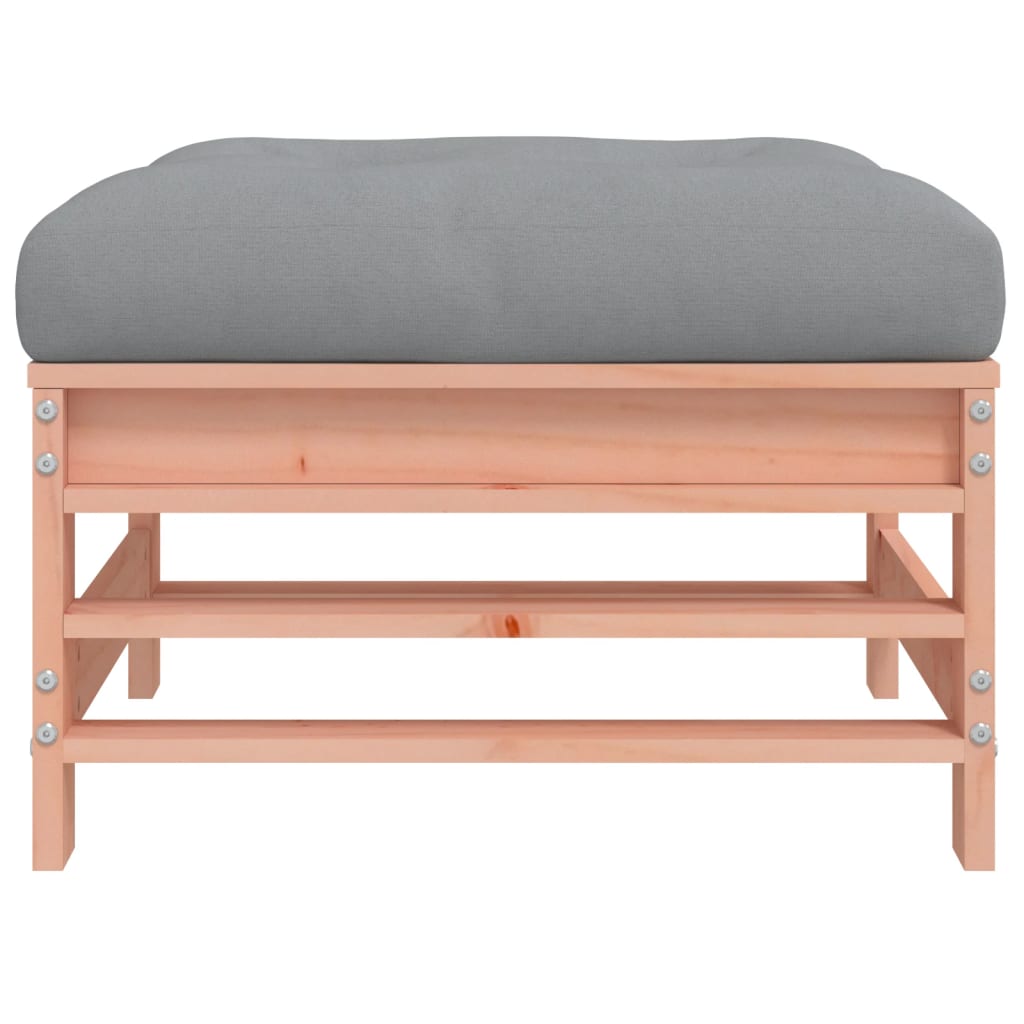 Solid Wood Douglas Garden Footstool with Cushion - Stylish Comfort