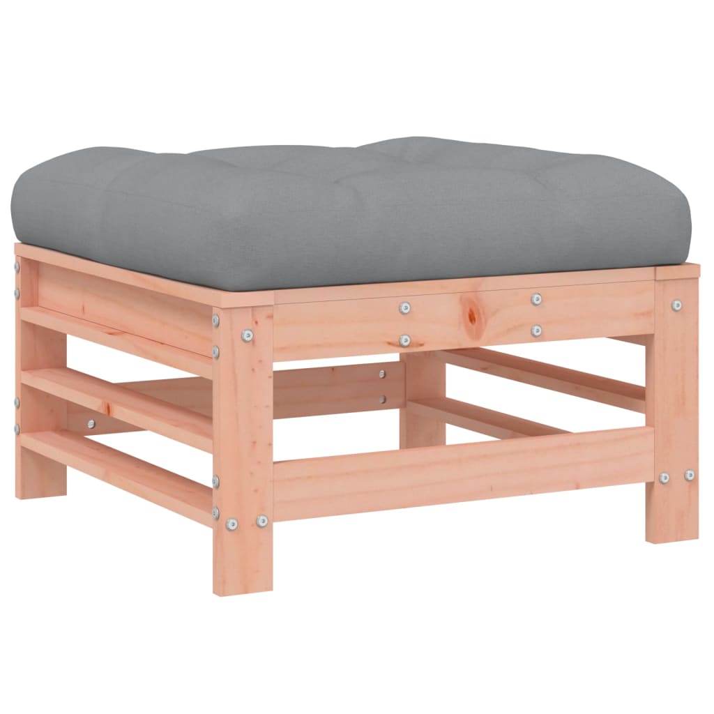Solid Wood Douglas Garden Footstool with Cushion - Stylish Comfort