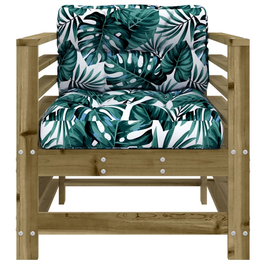 2-Piece Pine Garden Chairs with Cushions - Durable Wood Finish
