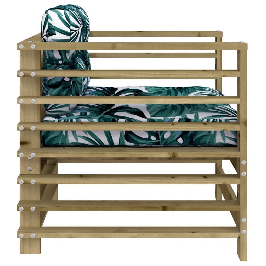 2-Piece Pine Garden Chairs with Cushions - Durable Wood Finish