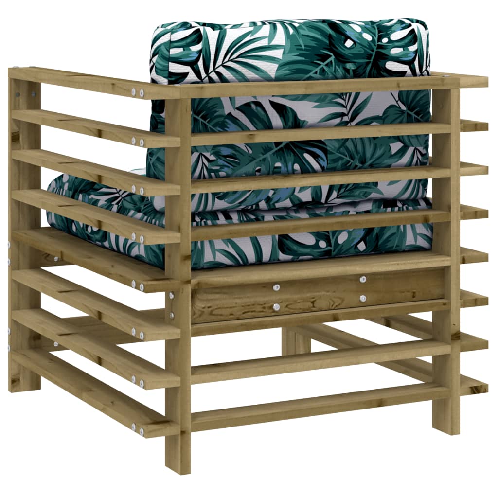 2-Piece Pine Garden Chairs with Cushions - Durable Wood Finish