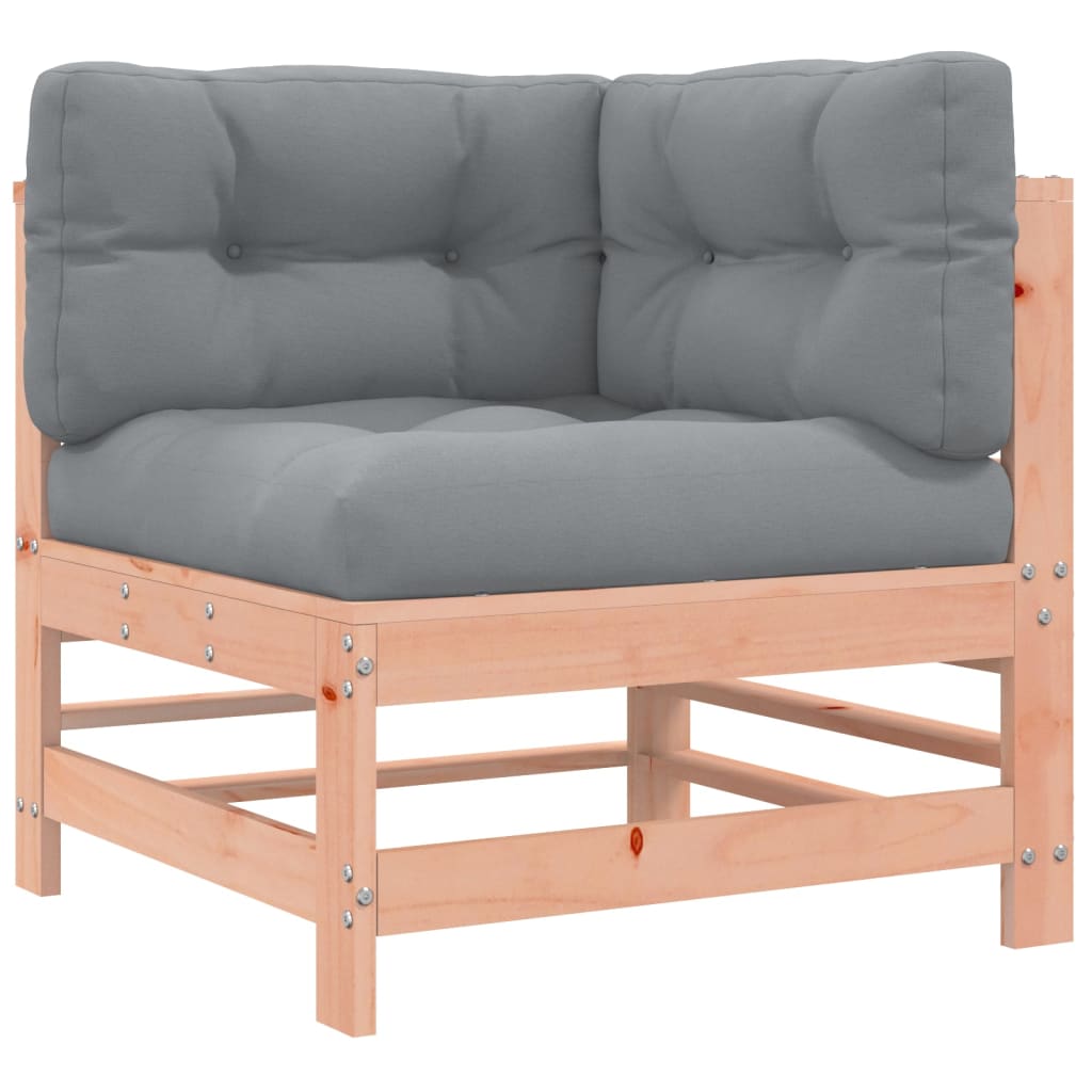 Solid Wood Douglas Corner Sofa Set with Cushions - 2 Pcs